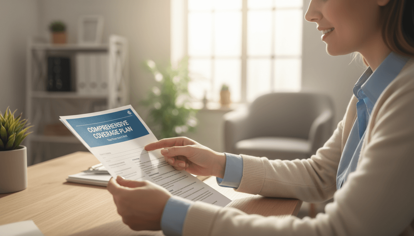 Insurance agent reviewing policy documents with client